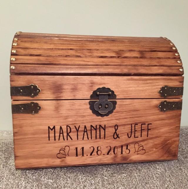 Extra Large! Lockable Treasure Chest Gift Box, Rustic Finish Christmas