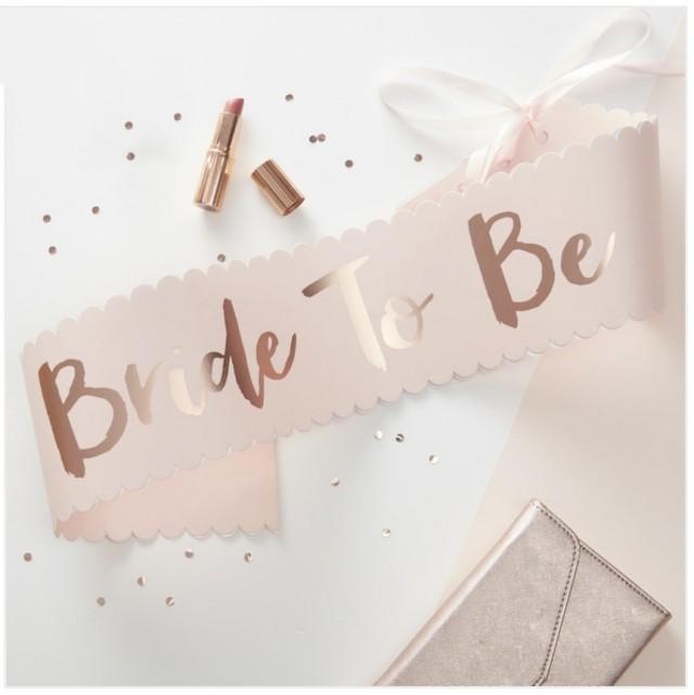Pink & Rose Gold Bride To Be Sash Team Bride Hen Party, Hen Do