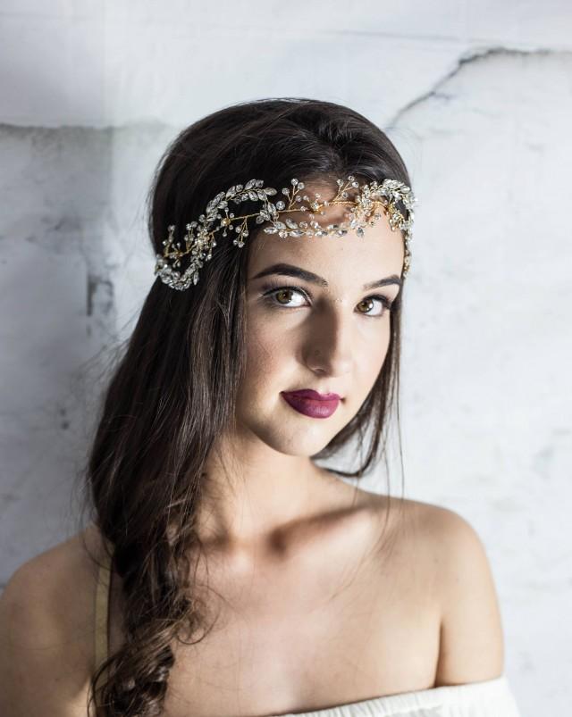 Gold Hair Vine, Bridal Hair Vine, Gold Hair Piece, Gold Headband, Vine Hair Piece, Gold