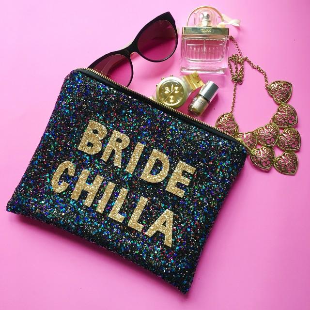Bride Chilla Sparkly Wedding Clutch, Hen Party Clutch, Bridal Clutch, Gift For Bride, Bridal