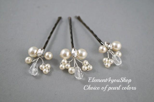 blue pearl hair pins