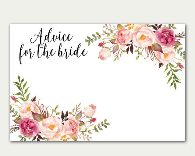 Editable Advice Cards For The Bride To Be Custom Advice Card Etsy In 2020 Marriage Advice Cards Advice Cards Bridal Shower Advice Cards