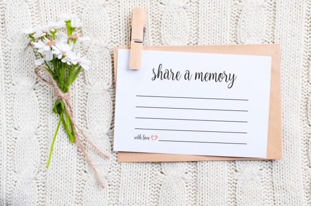 Share A Memory Card Memory Cards Share A Memory Printable Memorial 