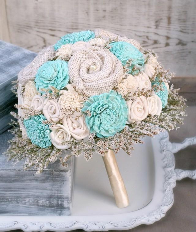 Aqua Blue Wedding Bouquet    Aqua, Blue, Aquamarine, Bridal Bouquet 