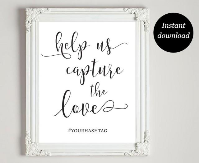 Wedding Instagram Hashtag Sign Printable Instagram Hashtag Sign Help us capture the love Rustic Hashtag Sign Custom Hashtag Sign idwr4