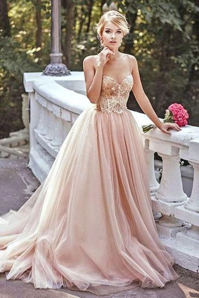 Gold Sequin A Line Evening Prom Dresses, Long Tulle Party Prom Dress