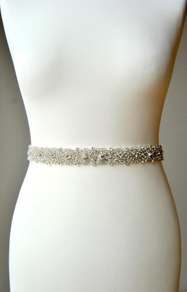 18-34" Stunning Crystal Bridal Sash,Wedding Dress Sash Belt, Rhinestone ...