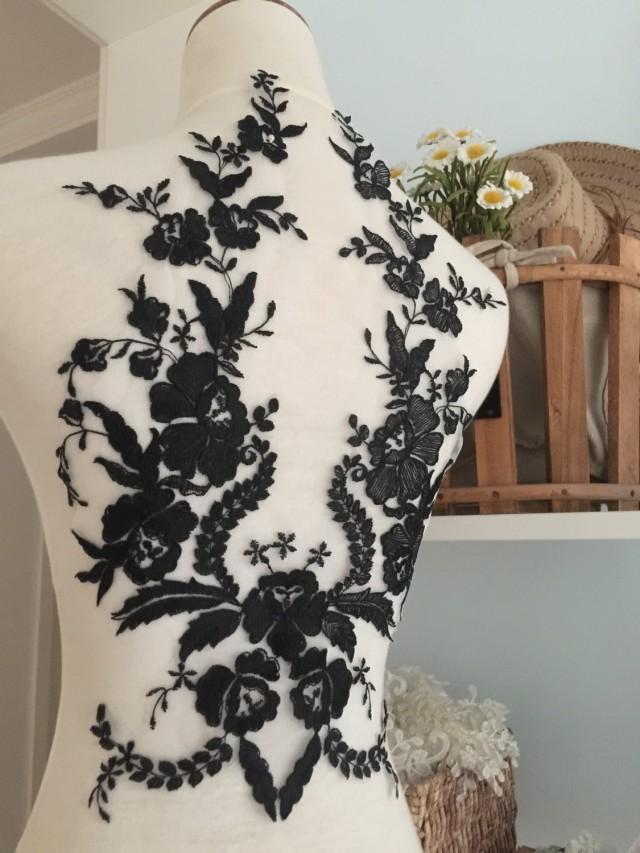 black lace applique