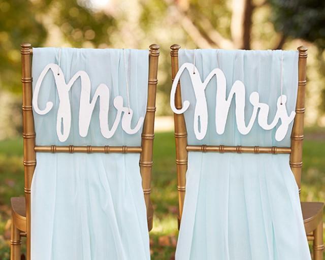 Mr And Mrs Sign Bride Groom Signs Chair Signs Wedding Chair Sign Classic Gold Or Silver Wood 7857