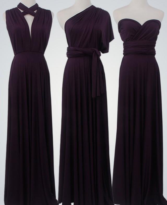 Dark Purple Bridesmaid Dressespurple Convertible Party Dresspurple Dresshandmade Wedding 2771