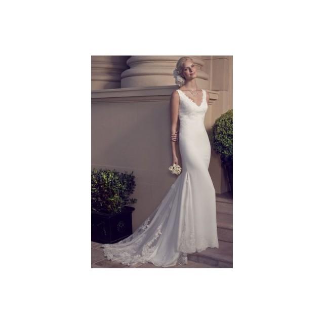 Casablanca Spring 2015 Dress 4 VNeck White Casablanca Bridal Fit And