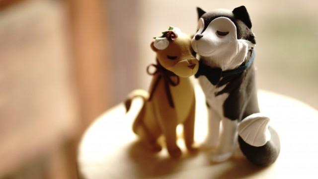 husky wedding cake topper