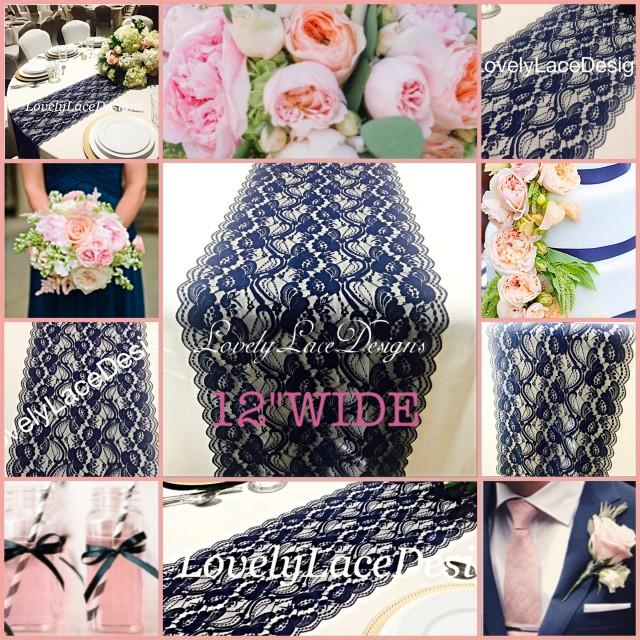 6ft Navy Blue Lace Table Runner 6ft 72 Long X 7in Wide Dark Navy
