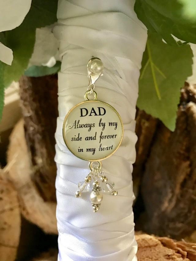 Wedding bouquet photo  dad charms 