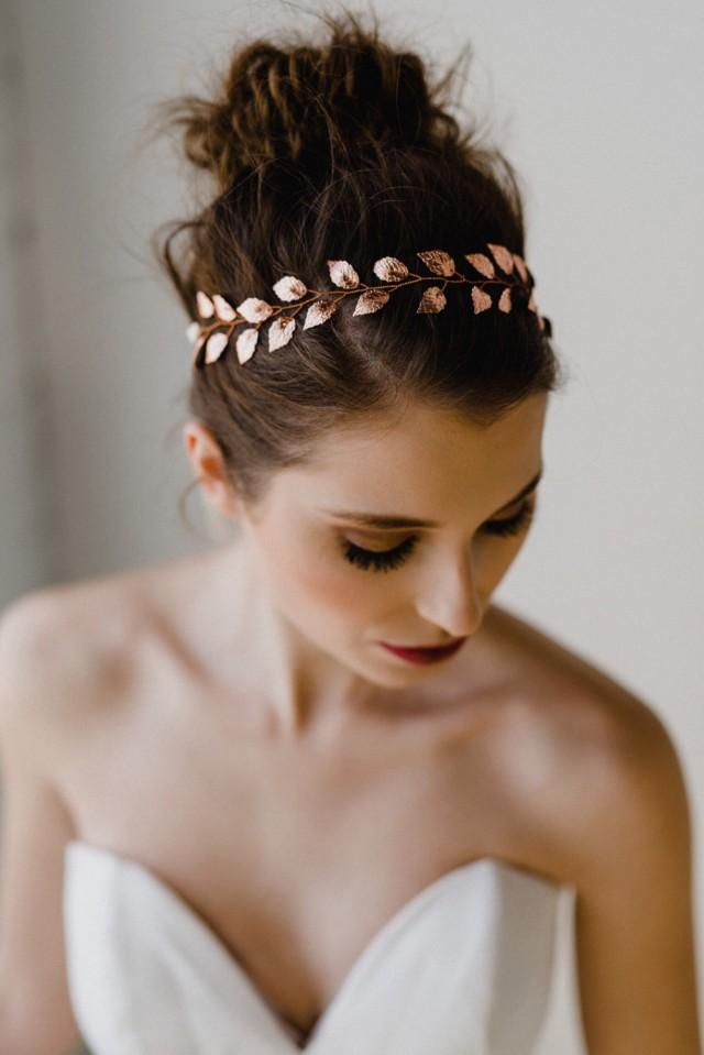 Accessories Rose Gold Leaf Bridal Headband 2720958 Weddbook