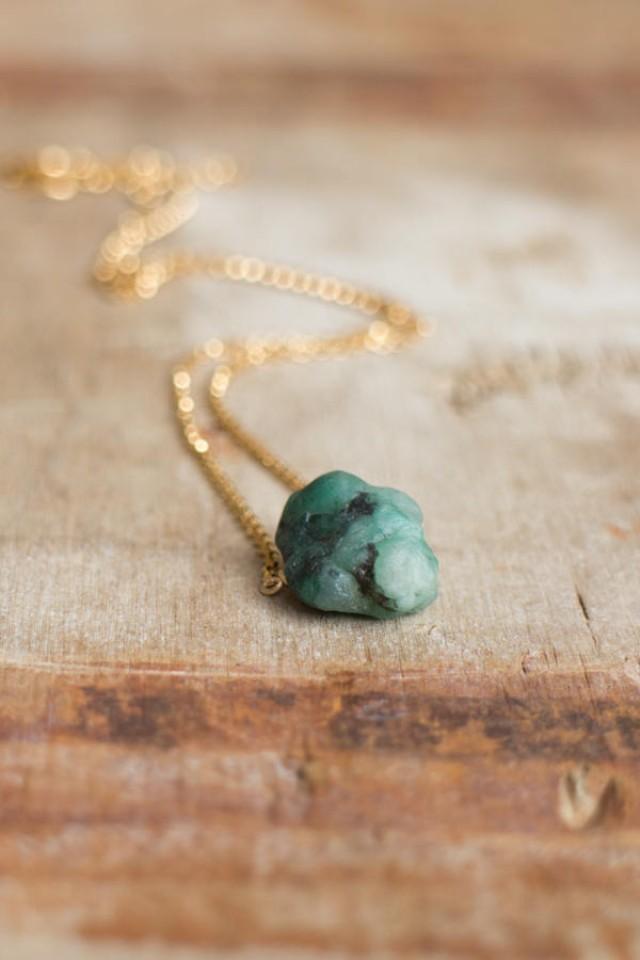rough emerald necklace