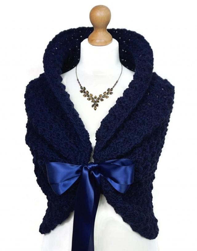 navy blue wedding shawl