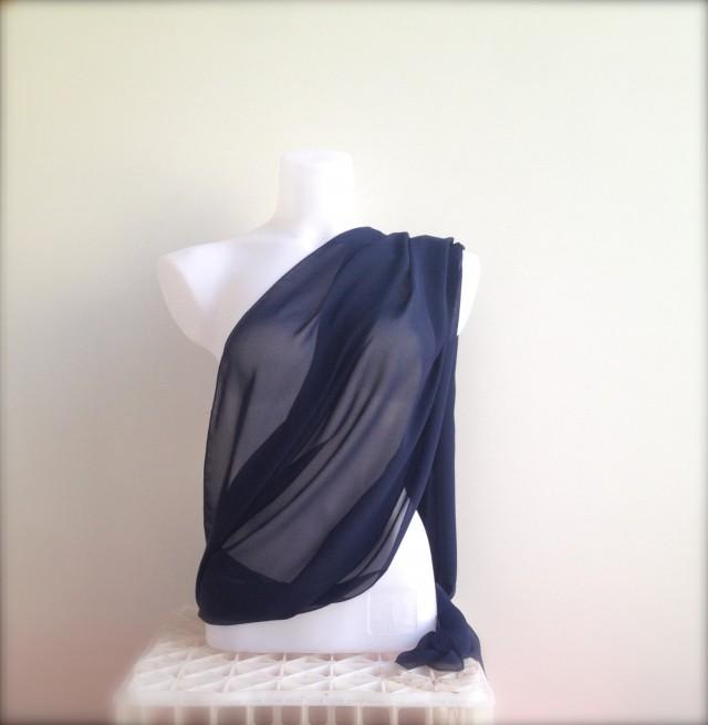 navy chiffon stole