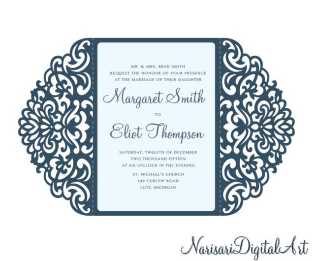 files Cricut cutting machines Ornamental Laser cut Gatefold Wedding Invitation Card Template 5*7 SVG for Silhouette Cameo CDR