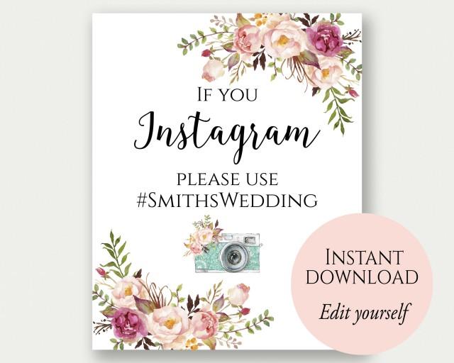 Instagram Wedding Sign If You Instagram Sign Instagram