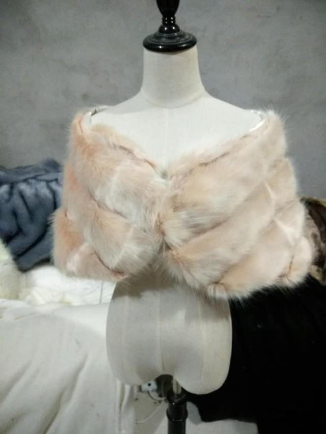 cream fur wrap