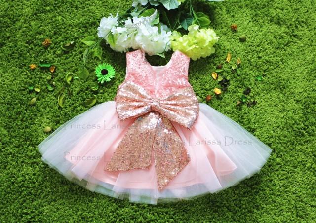Rose gold dress for baby Clearance
