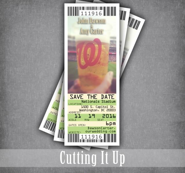 Save The Date Ticket Baseball Wedding Ticket Save The Date
