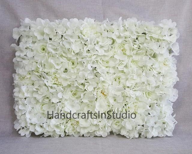 Cream White Flower Wall Backdrops Silk Rose Hydrangea Peony Floral Wedding Background For Bridal