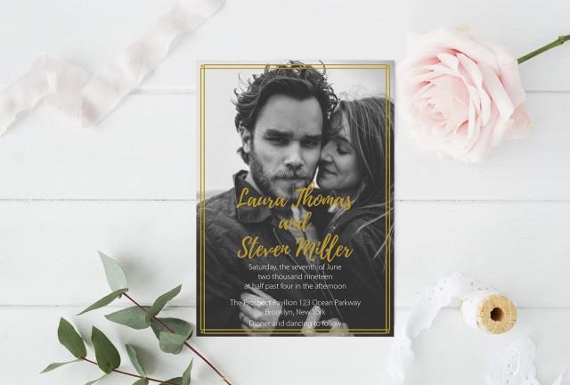 Photo Wedding Invitation Template Art Deco Printable Photo Wedding Invitate Lds Wedding Invitation Editable Pdf Templates Diy You Print 2727785 Weddbook