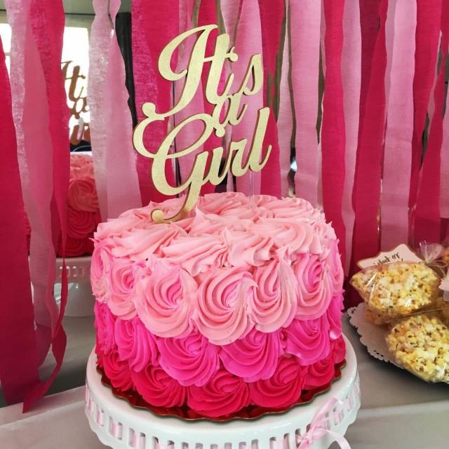 It's A Girl Cake Topper, 6" Inches, Baby Shower Cake Toppers, Girls