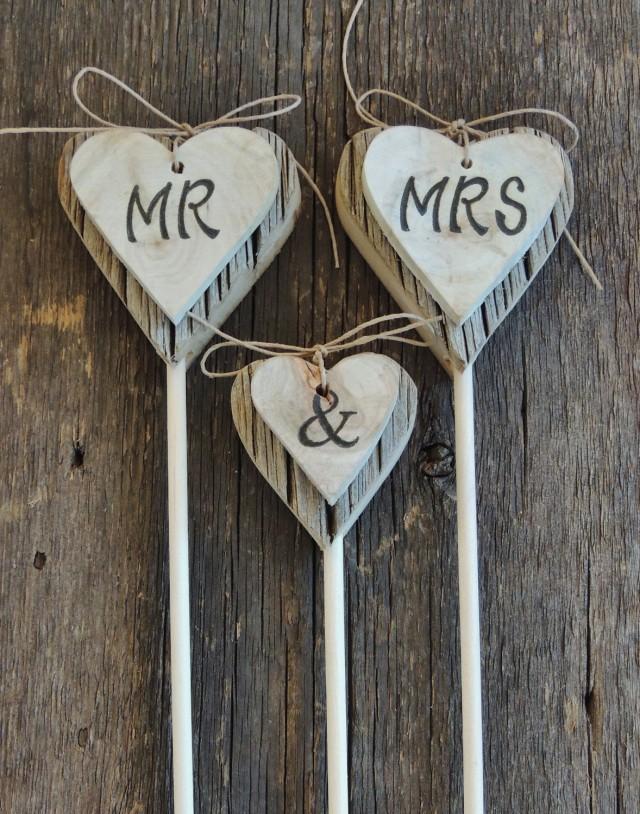 Mr Mrs Cake Topper Rustic Wedding Cake Topper Wood Heart Aspen Slice Cake Topper Country 