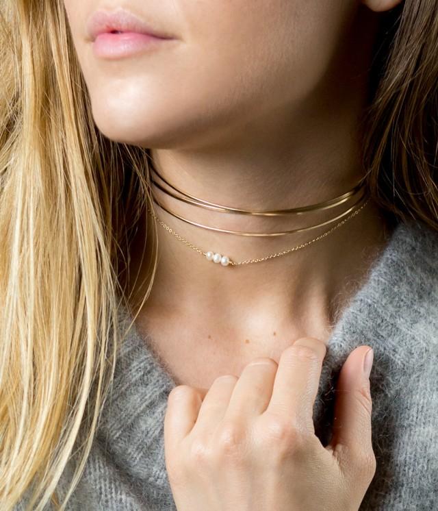 Dainty Pearl Choker Necklace • Simple 