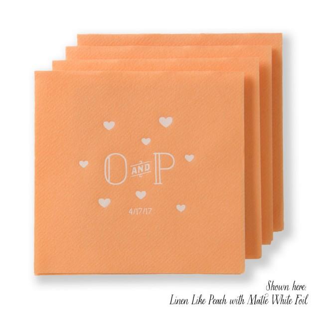 FLOATING HEARTS Linen Like Cocktail Napkins Wedding Napkins, Wedding