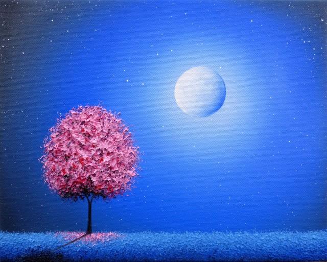 Art Print Of Landscape Painting Pink Tree Art Wall Art