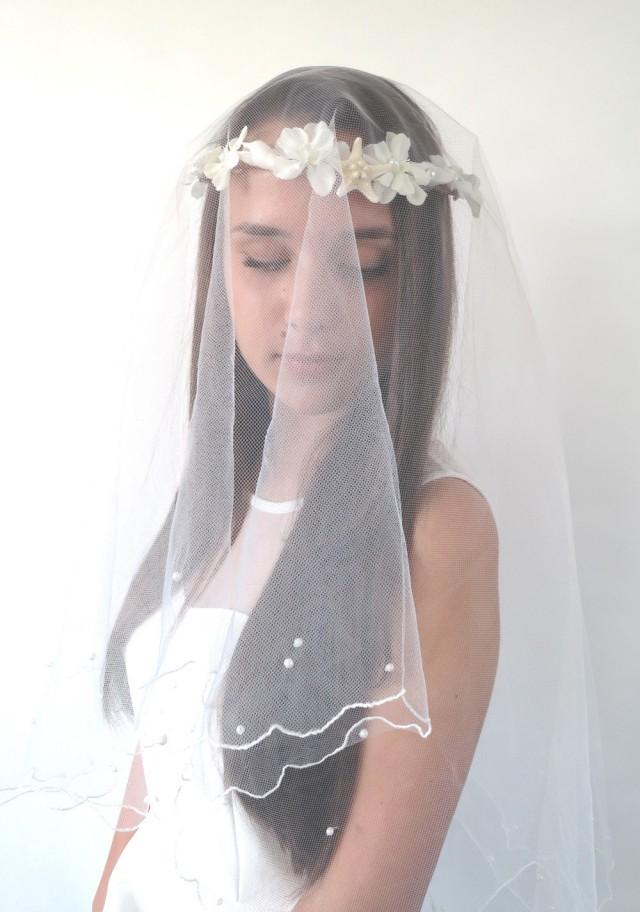 Beach Wedding Flower CrownSea Shell Flower CrownMermaids Flower Crown