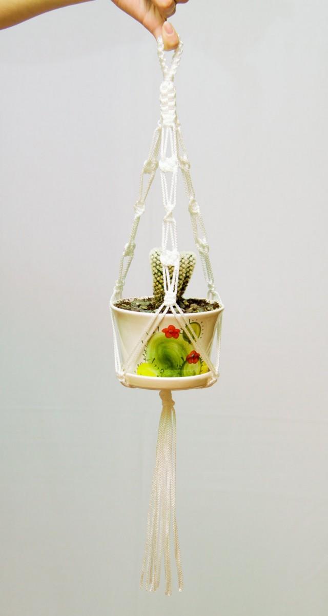 Small Hanging Planter Macrame Plant Hanger Mini Pot Holder