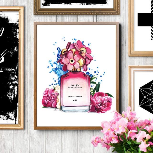 Perfume Illustration Perfume Print Marc Jacobs Daisy Fashion Perfume Illustration Perfume Print Marc Jacobs Daisy Fashion