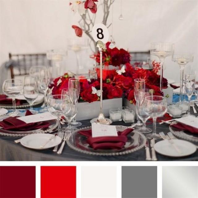 Crimson Red White Charcoal Silver Color Palette 2735889