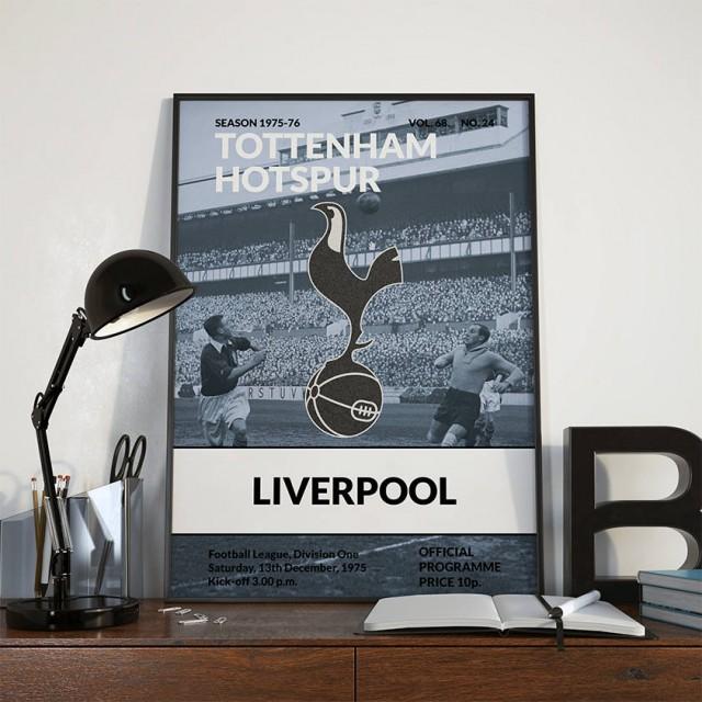 Poster Vintage Football (soccer) Programme Tottenham