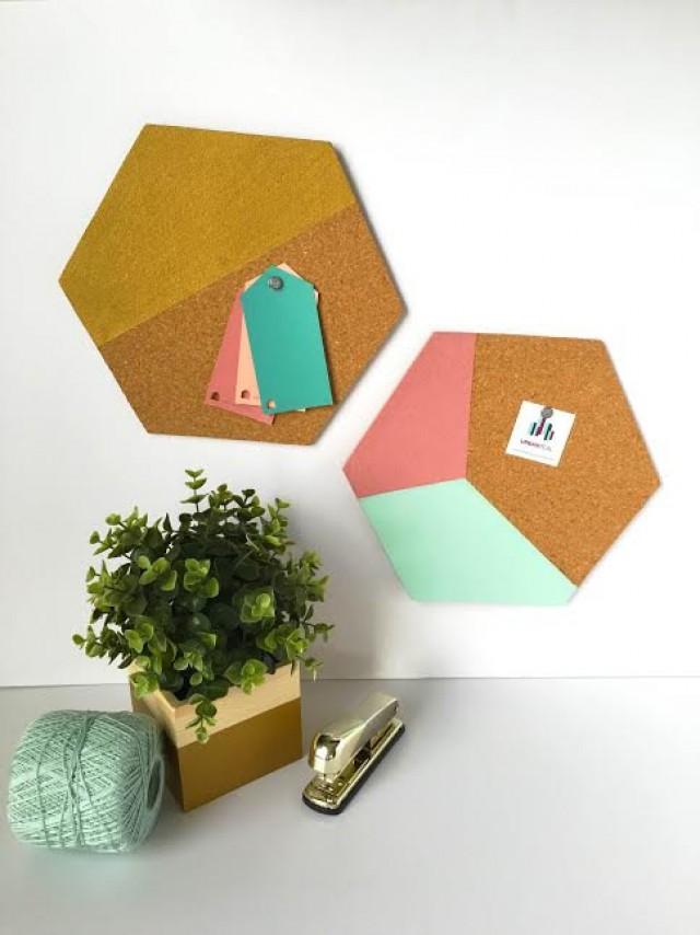 Hexagon Cork Boards Custom Dorm Room Decor Custom Color Cork Boards