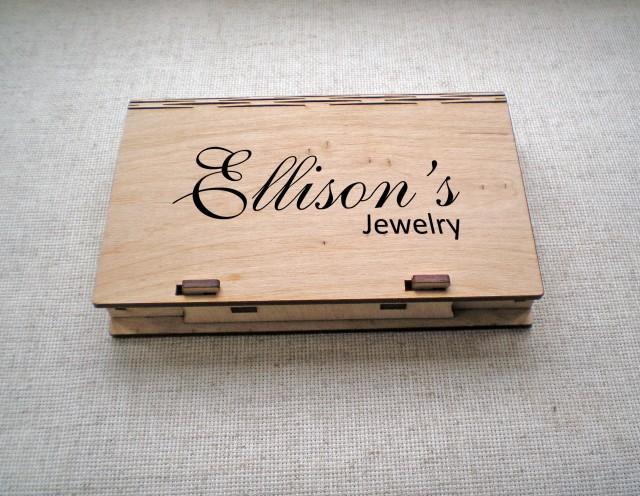 PERSONALISED Engraved Wooden Jewellery Trinket Wood Keepsake Box Wedding Gift 