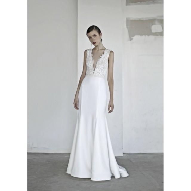 ivory jumpsuit with train