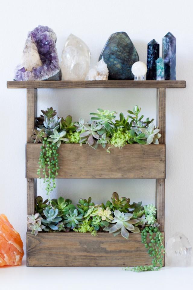 Vertical Wall Planter Box Pallet Style & Crystal Display Shelf 2749245 Weddbook