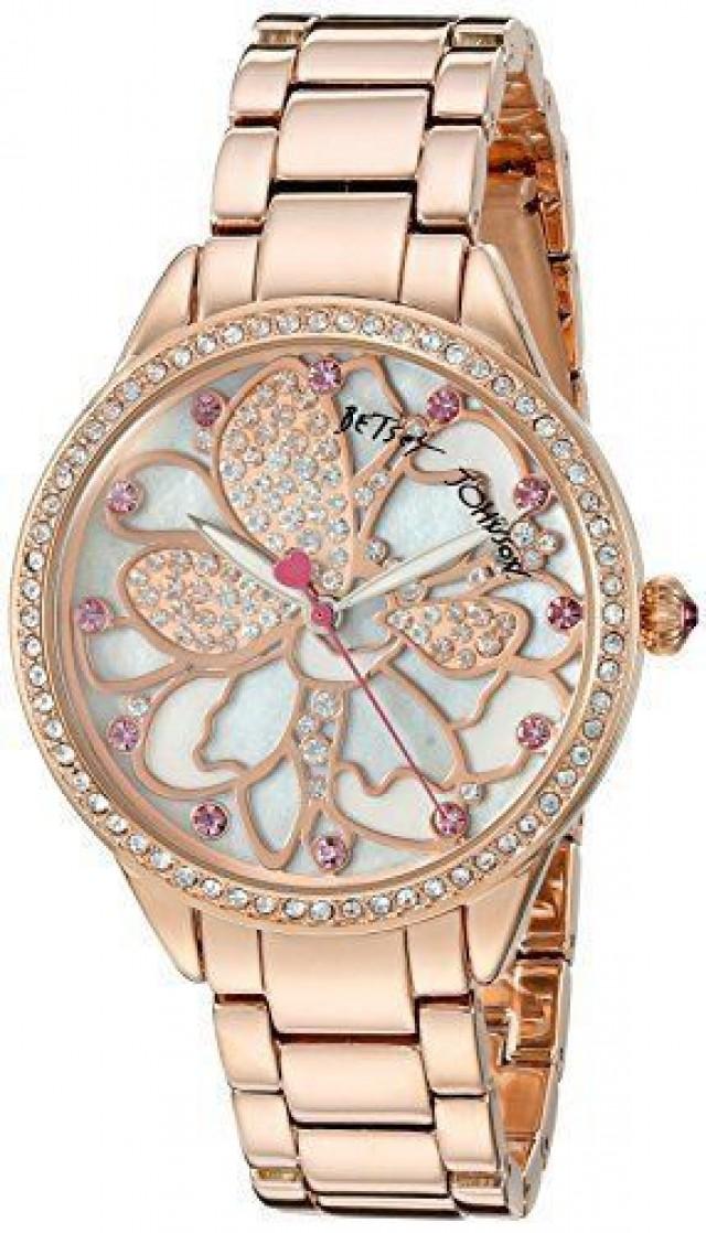 Details About Betsey Johnson Women''s BJ0057201 Analog Display Quartz Rose Gold Watch 2756216