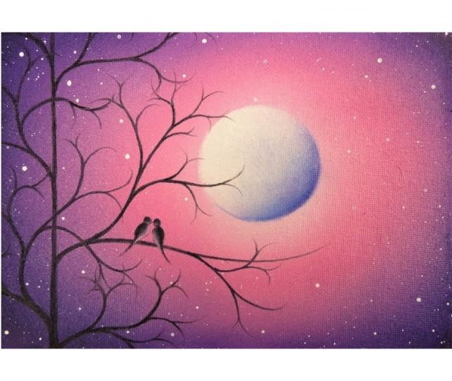 love birds in a tree painting