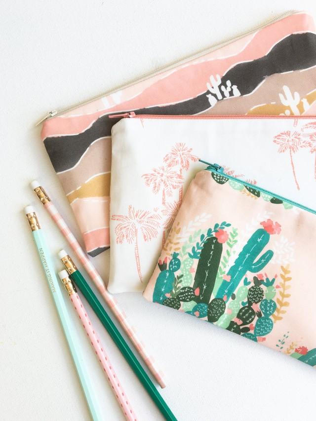 School Supplies, Palm Springs Zipper Pouch, Back To School Pencil Case