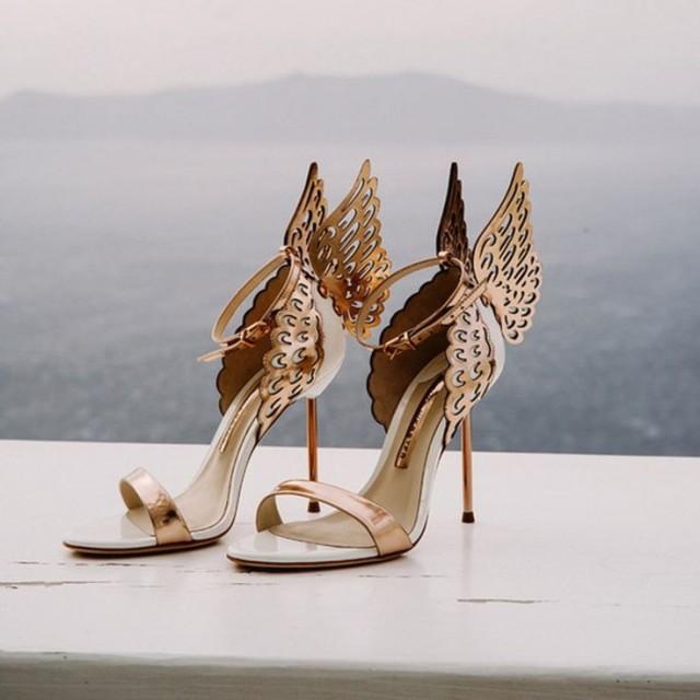 rose gold bridal shoes