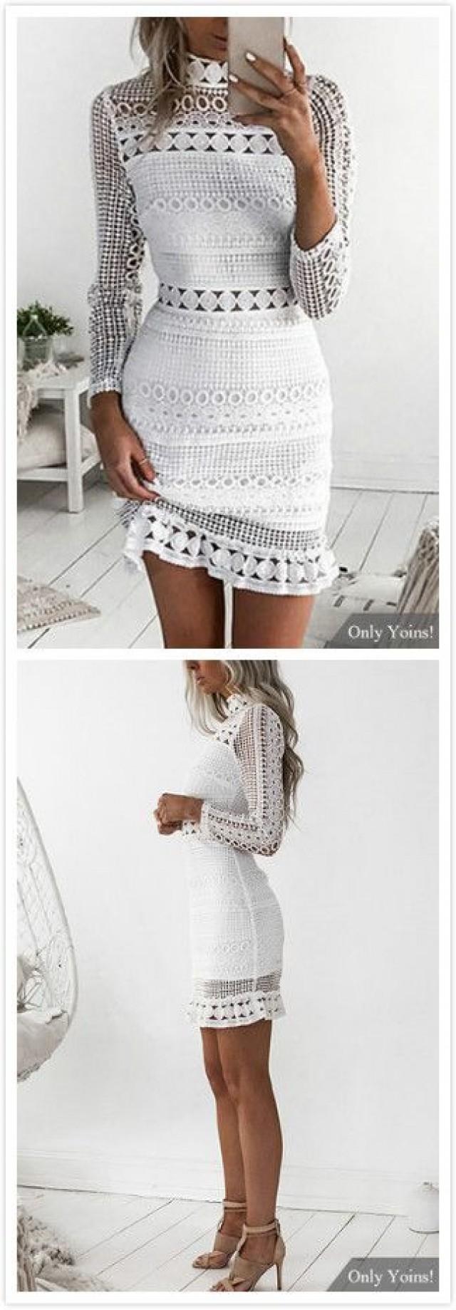 yoins white lace dress