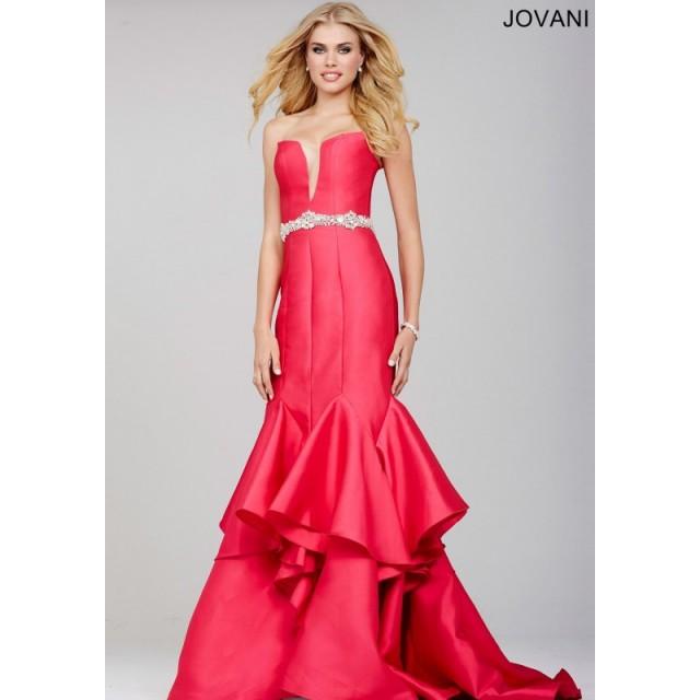 Jovani Lip Stick Strapless Mermaid Prom Dress 29370 Designer Wedding