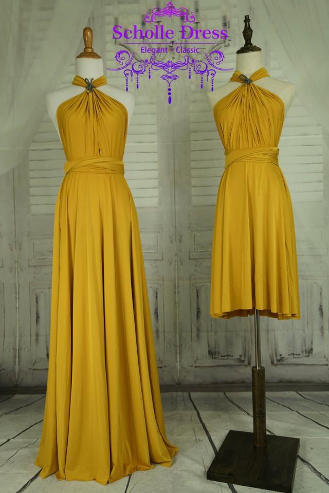 mustard yellow infinity dress